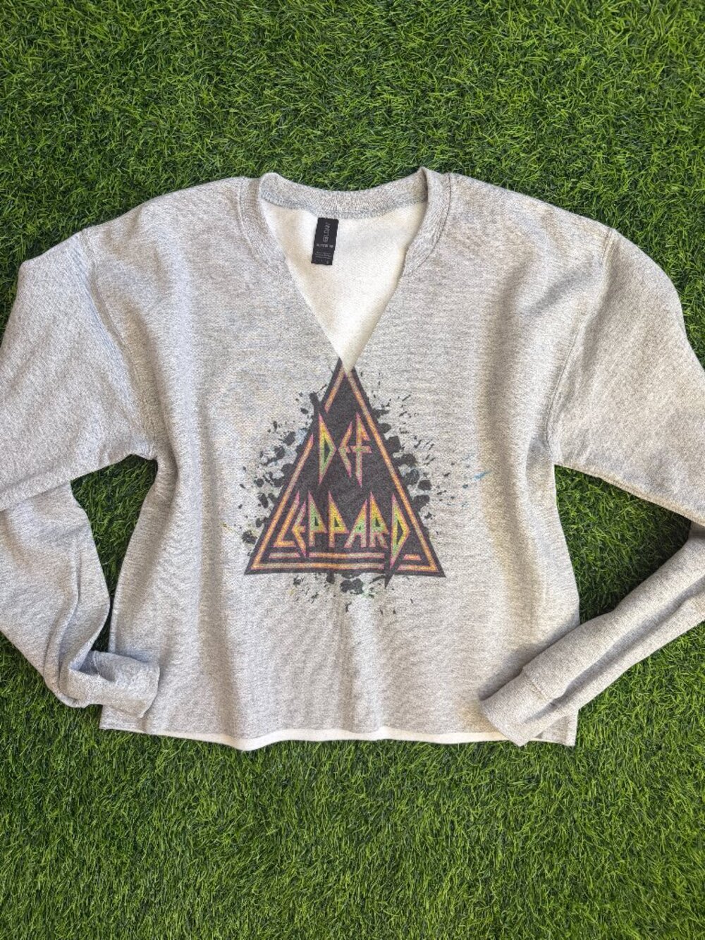 NEW Def Leopard Cropped Crewneck